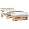 vidaXL Sengestamme med hodegjerde Brun 140 x 190 cm Massiv furu