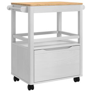 vidaXL Kj&oslash;kkenvogn FLORO Hvit 72,5 x 45 x 80 cm Massiv furu