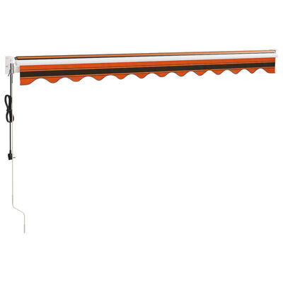vidaXL Automatisk uttrekkbar markise oransje og brun 3x2,5 m
