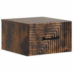 vidaXL Vegghengt Nattbord R&oslash;kt Eik 34,5 x 33 x 20 cm Konstruert tre