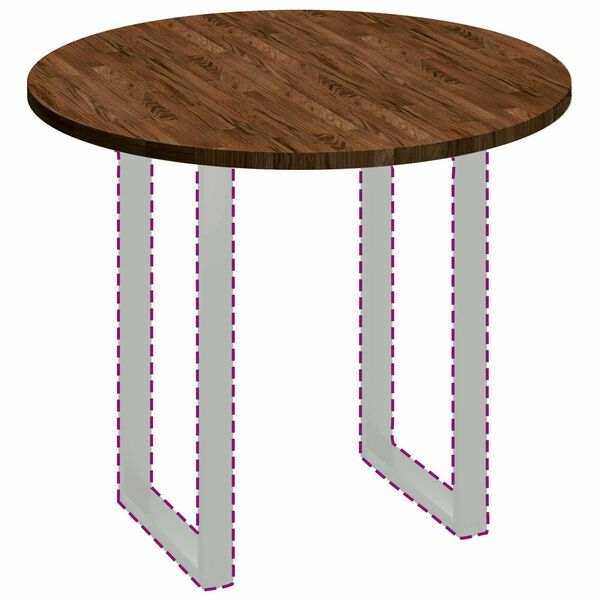 vidaXL Bordplate M&oslash;rk brun &Oslash; 90 x 2,5 cm Massivt Eiketre