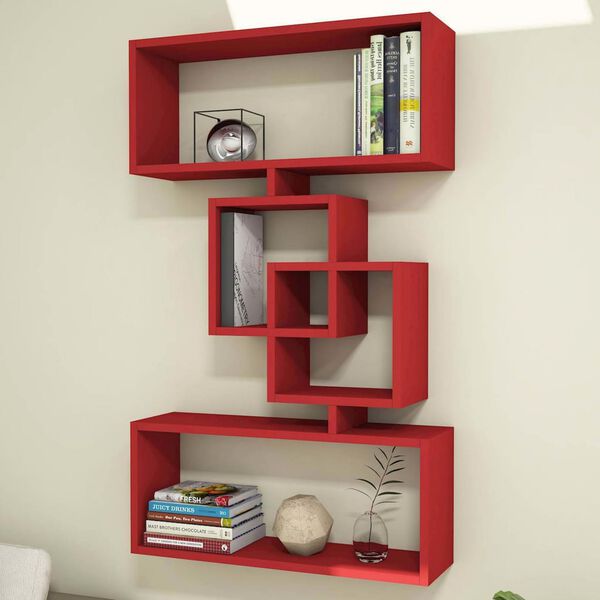 Homemania Vegghylle Harmony 70x22x117 cm r&oslash;d