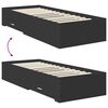 vidaXL Sengestamme med skuff Svart og s&oslash;lv 75 x 190 cm Konstruert tre