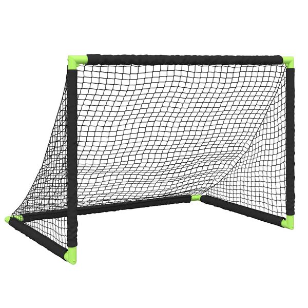 vidaXL Sammenleggbart fotballm&aring;l for barn svart 90x64x64 cm