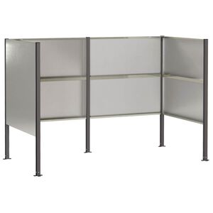 vidaXL Skjerm for s&oslash;ppeldunk 167 x 85 x 113 cm Rustfritt st&aring;l S&oslash;lv