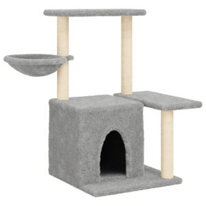 vidaXL Kattetre med klorestolper i sisal lysegr&aring; 83 cm