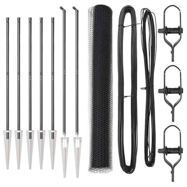 vidaXL Gjerdep&aring;le Gr&aring; 10 x 1,4 m (13 mm nett) St&aring;l og PVC