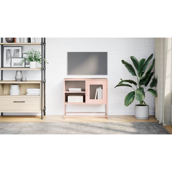 vidaXL TV-benk rosa 68x39x60,5 cm st&aring;l