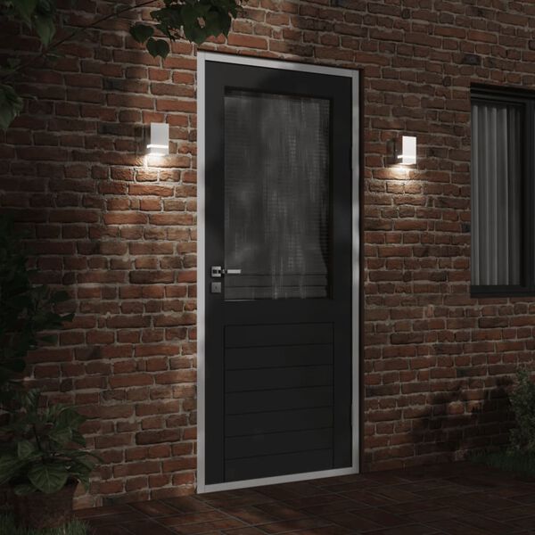 vidaXL Veggmontert utelampe sølv rustfritt stål