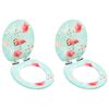 vidaXL Toalettsete med myk lukkefunksjon 2 stk MDF flamingodesign