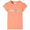 T-skjorte for barn korte ermer neon oransje 128