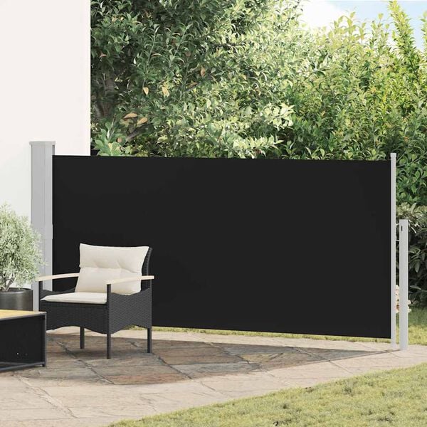 vidaXL Uttrekkbar sidemarkise 140 x 300 cm svart