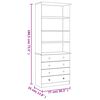 vidaXL Bokhylle med skuffer ALTA hvit 77x35x186,5 cm heltre furu