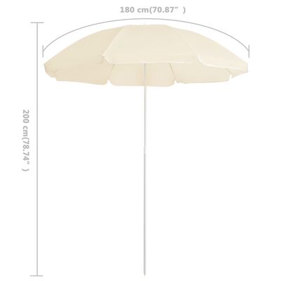 vidaXL Utendørs parasoll med stålstang sand 180 cm