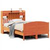 vidaXL Seng med bokhylle uten madrass voksbrun 135x190 cm heltre furu
