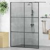 vidaXL Walk-in Dusjvegg Svart 140 x 195 cm herdet glass