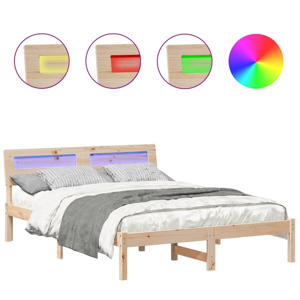 vidaXL Sengestamme med hodegjerde Brun 120 x 190 cm Massiv furu