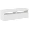 vidaXL TV-benker med LED-lys 2 stk høyglans hvit 60x35x40 cm