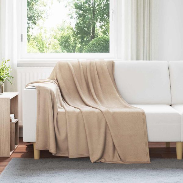 vidaXL Kastteppe Kamel 200 x 150 cm Fleece
