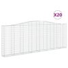 vidaXL Gabionkurver buede 20 stk 400x30x140/160 cm galvanisert jern