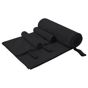 vidaXL Sports h&aring;ndklesett 3 stk. Svart 210 x 100 cm