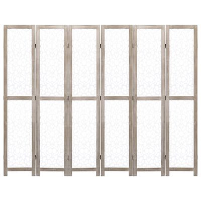 vidaXL Romdeler 6 paneler hvit 210x165 cm heltre