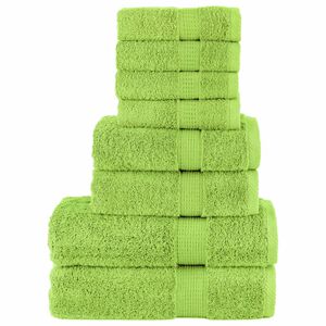 vidaXL Premium h&aring;ndklesett 8 deler SOLUND eplegr&oslash;nn 600 g/m2