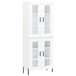 vidaXL Highboard hvit 69,5x34x180 cm konstruert tre