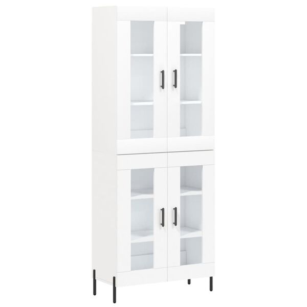 vidaXL Highboard hvit 69,5x34x180 cm konstruert tre