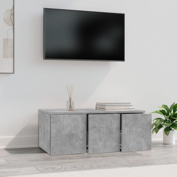 vidaXL TV-benk betonggrå 80x34x30 cm konstruert tre