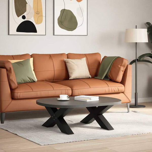 vidaXL Salongbordben X-formet 2 stk svart 70 x (30-31) cm st&aring;l