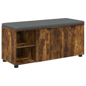 vidaXL Gangbenk R&oslash;kt Eik 100 x 38 x 46 cm Konstruert treverk og stoff