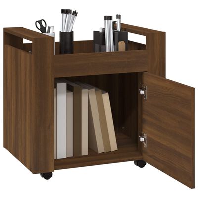 vidaXL Tralle til skrivebord brun eik 60x45x60 cm konstruert tre