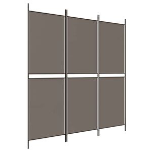 vidaXL Romdeler 3 paneler antrasitt 150x180cm stoff