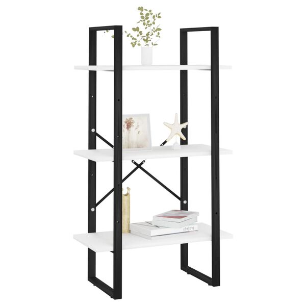 vidaXL Oppbevaringshylle hvit 60x30x105 cm konstruert tre