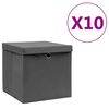 vidaXL Oppbevaringsbokser med deksler 10 stk 28x28x28 cm gr&aring;