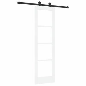 vidaXL Skyved&oslash;r ORKDAL Hvit 61 x 198,5 cm Massivt furutre og glass