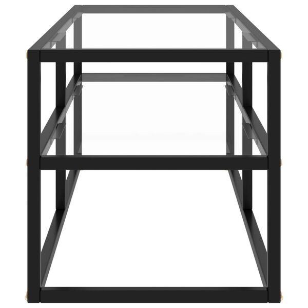 vidaXL TV-benk svart med herdet glass 100x40x40 cm