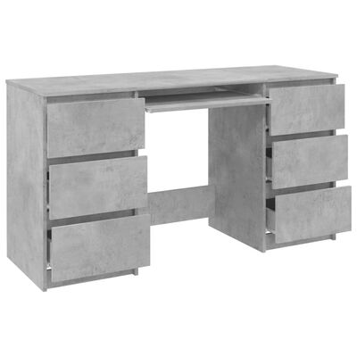 vidaXL Skrivebord betonggrå 140x50x77 cm sponplate