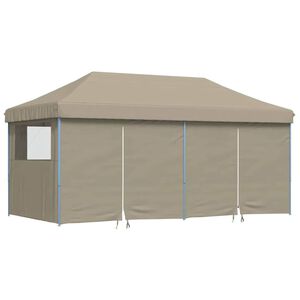vidaXL Partytelt Pop-up Gr&aring;brun 580 x 292 x 315 cm Oxford Stoff