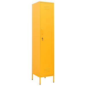 vidaXL Oppbevaringsskap sennepsgul 35x46x180 cm st&aring;l