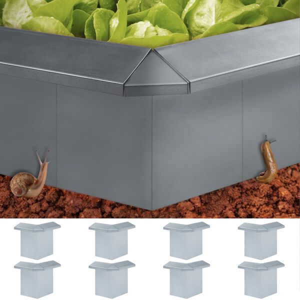 vidaXL Kontakter til sneglegjerde 8 stk galvanisert st&aring;l 10x10x25 cm