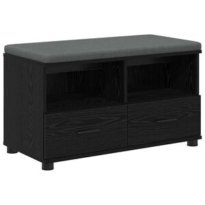 vidaXL Gangbenk Svart Eik 80 x 38 x 46 cm Konstruert treverk og stoff