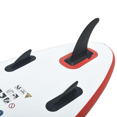 vidaXL Oppblåsbart padlebrettsett rød og hvit