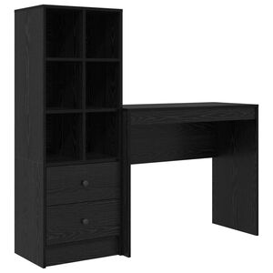 vidaXL Skrivebord Svart Eik 135,5 x 40 x 127 cm 2 stk.