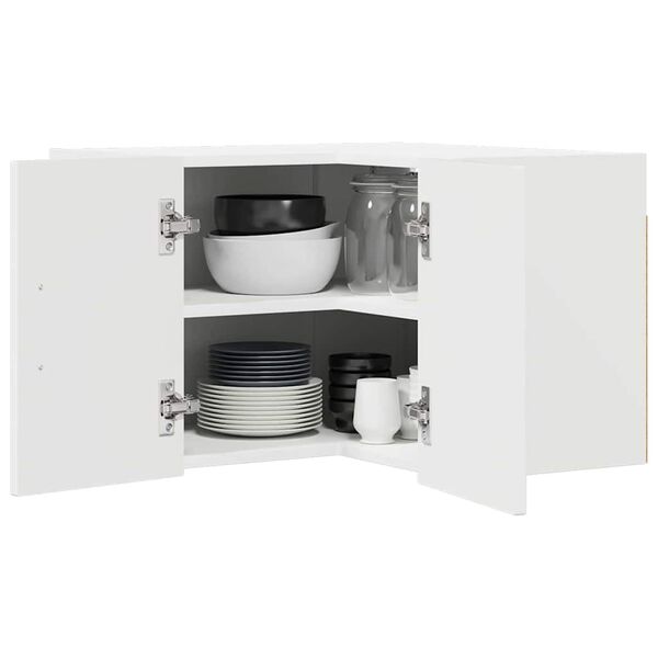 vidaXL Kj&oslash;kkenskap H&oslash;yglanset hvit 57 x 57 x 40 cm Konstruert tre