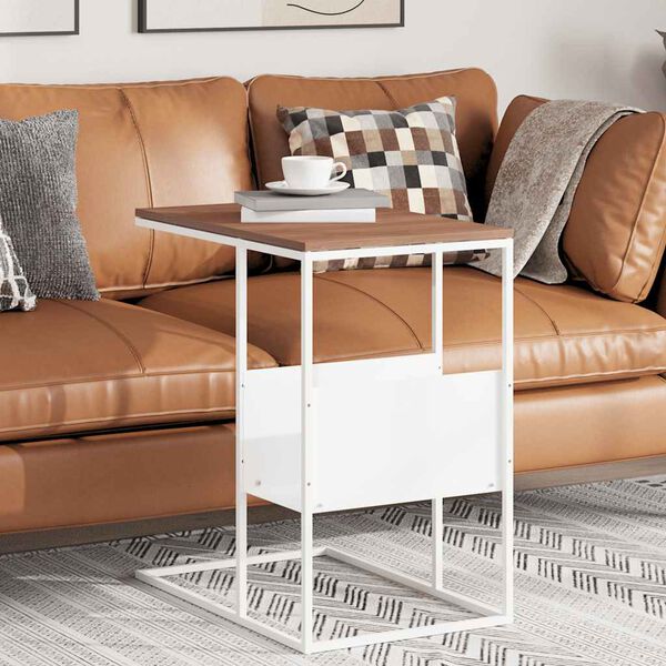 vidaXL Sidebord hvit 55x36x59,5 cm konstruert tre