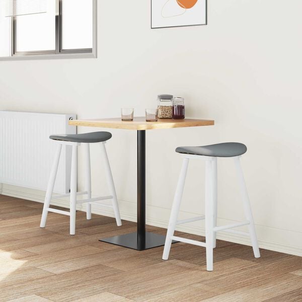 vidaXL Spisestoler 2 pcs Hvit 46 x 37 x 63 cm Solid Gummitre