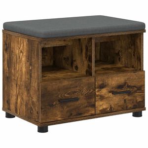 vidaXL Gangbenk R&oslash;kt Eik 60 x 38 x 46 cm Konstruert treverk og stoff