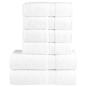 vidaXL Premium h&aring;ndklesett 6 deler SOLUND hvit 600 g/m2